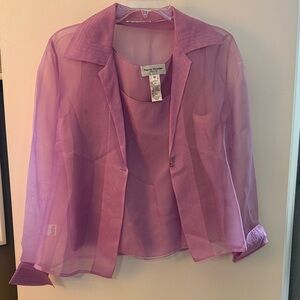 Sheer Purple Blazer and Top Set